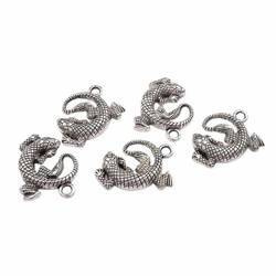 Metallanhänger - Eidechse 25x25 mm- 5 Stk