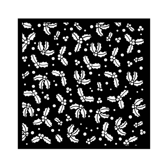 STAMPERIA Mixed Media Schablone STENCIL  Classic Christmas Stechpalme