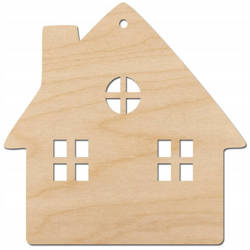 Anhänger aus Holz - Haus - Dekor Ornament