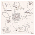 SCRAPINIEC Dekorpappe Die Cut Chipboard Dekoration, Kelch Erstkommunion 1953