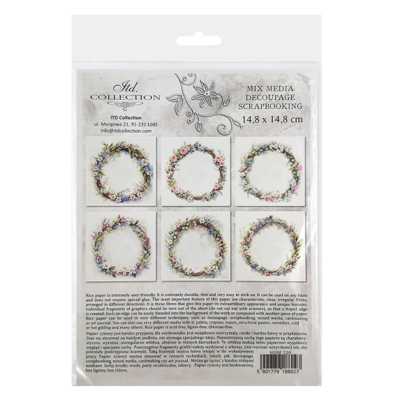Scrapbooking-Bastelpapier-Set reis - ITD - RSM124 Blumengirlande