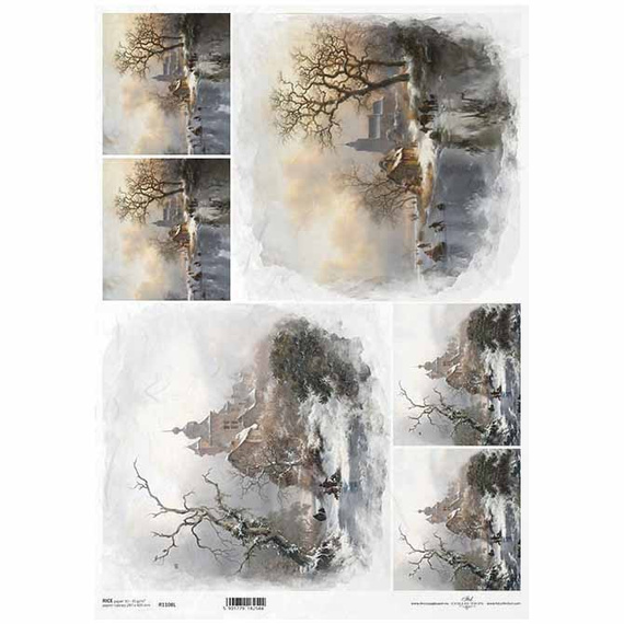 Reispapier für Decoupage A3 ITD-1108L vintage landscape