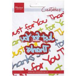 Stanzform Präge Stanzschablone Cutting Die - Marianne Design - Just for You LR0224 - Untertitel Just for You Danke