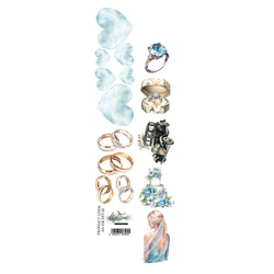 ALCHEMY OF ART 5x30 cm Scrapbooking Papier Streifen,  In shades of blue Hochzeit