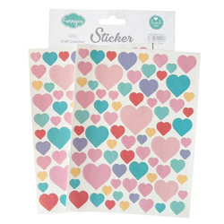 AUFKLEBER Papieraufkleber Pastellherzen – 2 Bögen