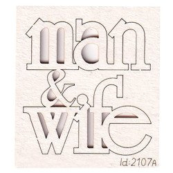 SCRAPINIEC Dekorpappe Die Cut Chipboard Dekoration Ornament, Man Wife Inschrift