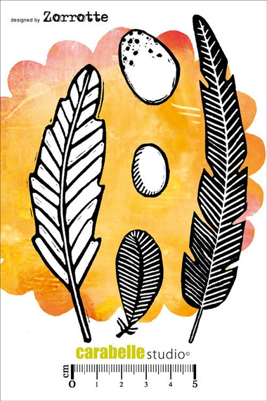 CARABELLE STUDIO Gummistempel Motivstempel - Au Creux Du Nid  Eifedern