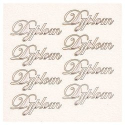 SCRAPINIEC Dekorpappe Die Cut Chipboard Dekoration Ornament, Inschrift Diplom