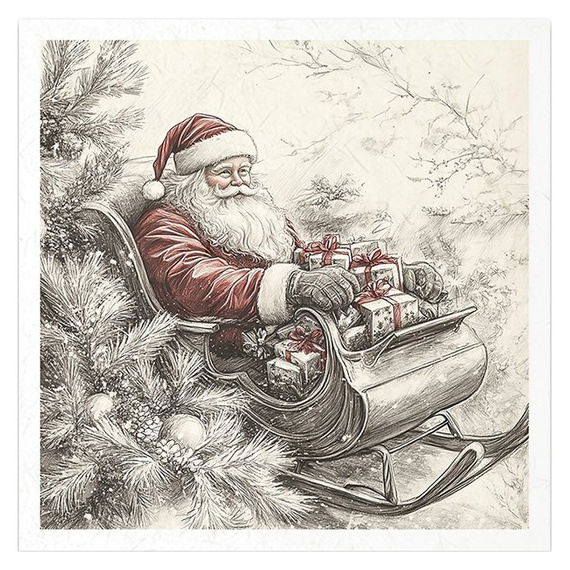 Reispapier-Set - Schlittschuhe, Weihnachtsmann, Schuhe, Geschenktüte, Kugeln - RSM197 - Itd Collection