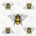 SERVIETTEN 1 Stück Motivservietten Decoupage Napkin 33x33cm, Flying bees