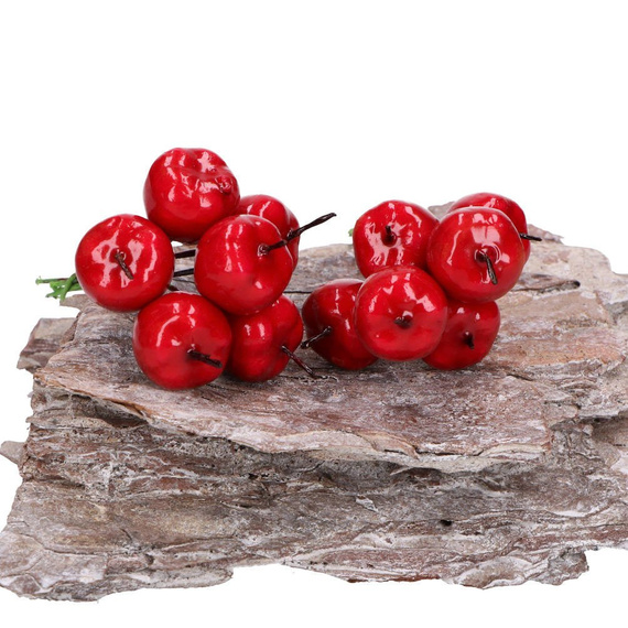 Lackierte Äpfel am Draht - 3 Stück - Dekorative Früchte