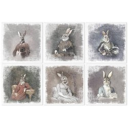 ITD Reispapier Decoupage Bastelpapier, RSM031 - Hasen