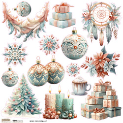 AUFKLEBER ScrapLove Dekor Stickers - Boho Christmas 1 - Boho-Weihnachten 1
