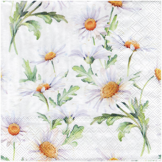 SERVIETTEN 1 Stück Motivservietten Decoupage Napkin 33x33cm, Beautiful daisies