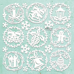 Karton MINTAY Chippies - Dekorpappe Die Cut Chipboard Dekoration Ornament - Weihnachtsdekoration