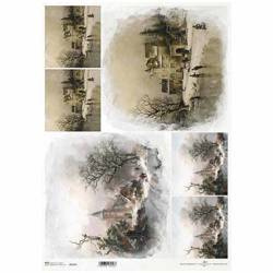 Reispapier für Decoupage A3 ITD-1107L vintage Ansichten