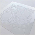 ITD Mixed Media Schablone STENCIL für Decoupage Scrapbooking 16x16, ST0071 Uhren Zahnräder