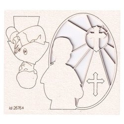 SCRAPINIEC Dekorpappe Die Cut Chipboard Dekoration, Junge Erstkommunion 2676