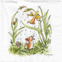 SERVIETTEN 1 Stück Motivservietten Decoupage Napkin 33x33cm, April shower