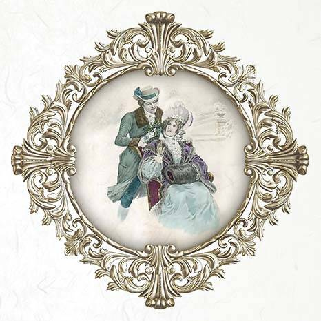 ITD Reispapier Decoupage SET Bastelpapier, vintage rahmen winter RSM061 
