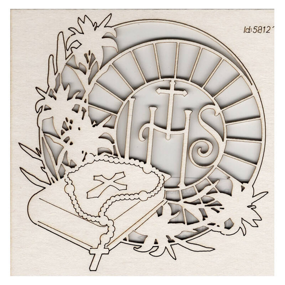 SCRAPINIEC Dekorpappe Die Cut Chipboard Dekoration Ornament, Rosenkranz-Dekor - groß