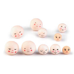 HEADBALLS aus Watte KOPFBÄLLE DOLLY HEADS PUPPENKÖPFE  - Größenmix - 10 Stück.