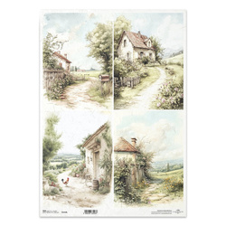 Reispapier Decoupage Bastelpapier für Decoupage A3 ITD R1416L ländliche Ansichten