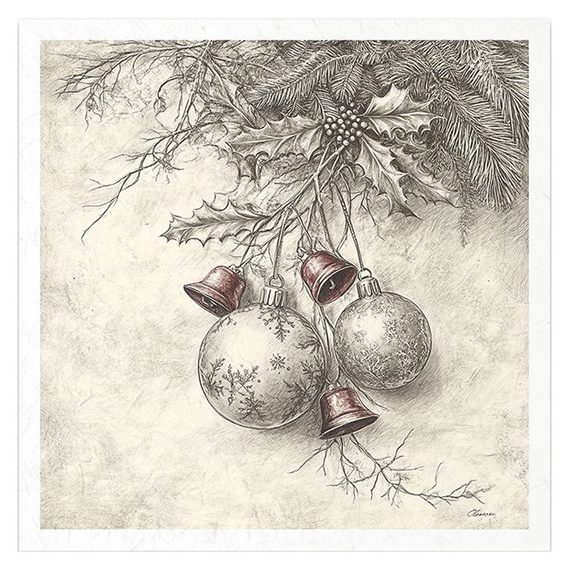 Reispapier-Set - Schlittschuhe, Weihnachtsmann, Schuhe, Geschenktüte, Kugeln - RSM197 - Itd Collection