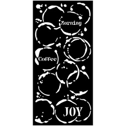 Schablone mixed-Media 3D 12x25cm - Furry Friends Morgens mit Kaffee - Stamperia