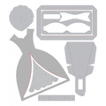 SIZZIX Stanzer Präge Stanzschablone Cutting Die, Dress Box Hochzeitskleid 663577