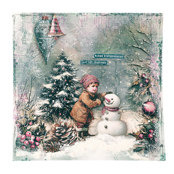 STUDIOLIGHT Scrapbooking Papier Set 20x20 cm, Collage Papier Pad- Christmas Blush