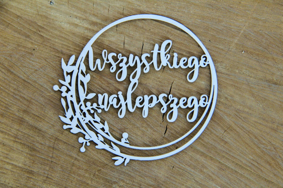 Dekorpappe Die Cut Chipboard Hi Summer Frame 03 Wünsche - Alles Gute zum Geburtstag - Scrapiniec 
