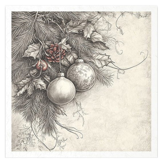 Reispapier-Set - Schlittschuhe, Weihnachtsmann, Schuhe, Geschenktüte, Kugeln - RSM197 - Itd Collection