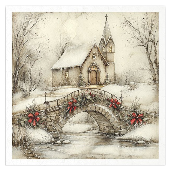 Reispapier-Set - Kinder, Weihnachten, Winterlandschaft - RSM186 - Itd Collection