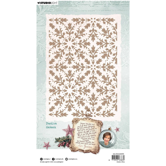 STUDIOLIGHT Mixed Media Schablone STENCIL für Decoupage Scrapbooking - Festive damask
