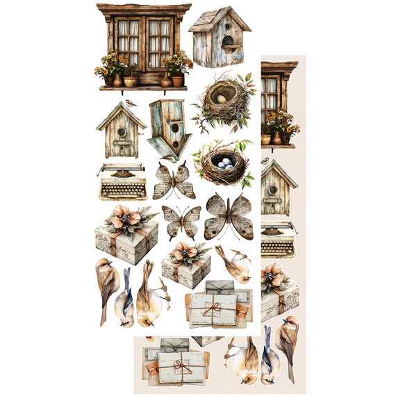 ALCHEMY OF ART Set 15x30cm Scrapbooking Papier, In silence, vintage