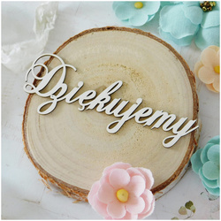 Dekorpappe Die Cut Chipboard Dekoration aufschriften Dankeschön 2 Stück - Kreatywna Pracownia