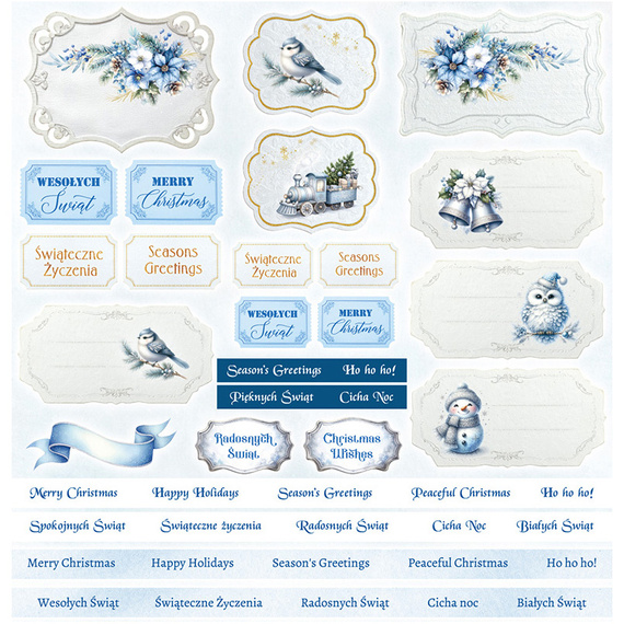 SCRAPANDME Set von 6St 30x30 doppelseitig Scrapbooking Papier - Winter Sparkle