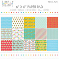 SIMPLY CREATIVE Set 30 Blatt 15x15cm Scrapbooking Craft Papier 120g, Fiesta Fun