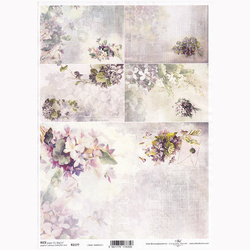 ITD Reispapier Decoupage Bastelpapier Softpapier Serviettentechnik, Blumen, Veilchen R2177