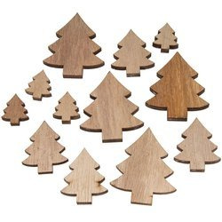 Hölzerne Weihnachtsbäume - 12 Stück