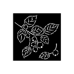 Schablone mix media 3D 12x12cm - Whispering Woods - Beeren - Stamperia