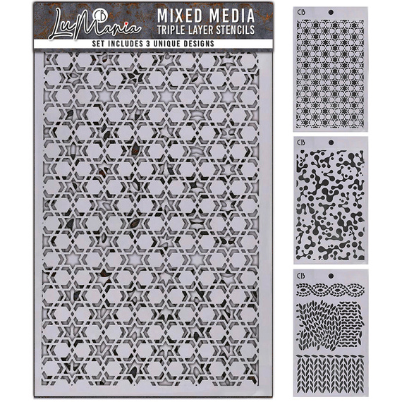 CIAO BELLA Mixed Media Schablone STENCIL Lu Mania  - Set 1 - 3 Stk. 
