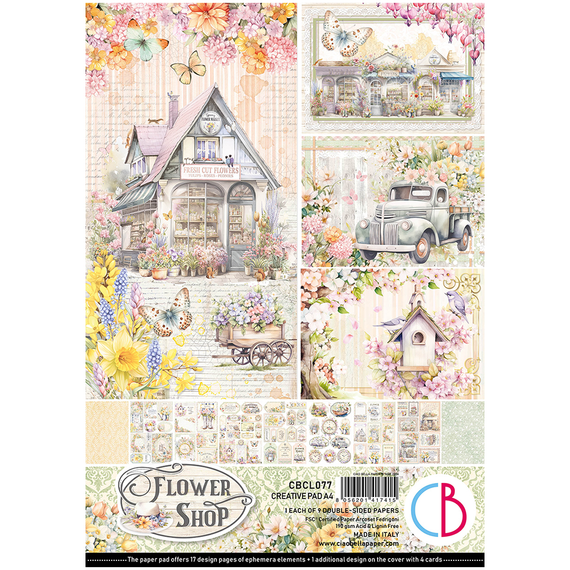 CIAO BELLA Satz 8Stk 21x30cm doppelseitigen Scrapbooking Papier - Flower Shop