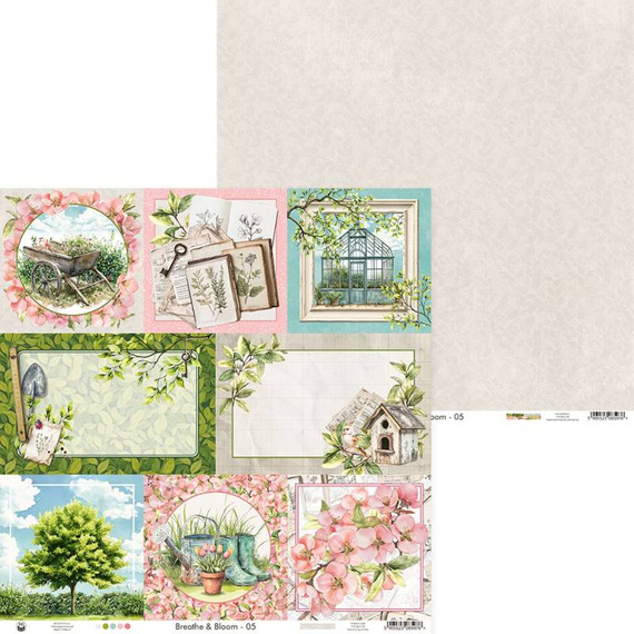 P13 Set 24 Blatt 15x15cm doppelseitig Scrapbooking Papier Block 240g, Breathe and Bloom