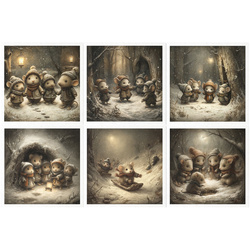 Reispapier-Set - Wintergeschichte, Märchen, Mäuse - RSM207 - Itd Collection