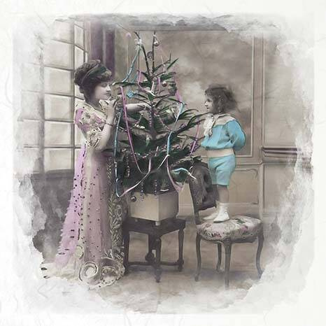 Reispapier-Set - ITD RSM085 vintage Weihnachten