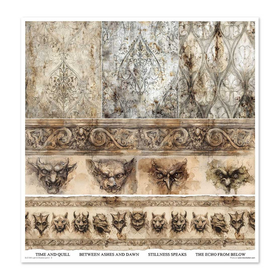 ITD COLLECTION Scrapbooking Papier Set 30x30 cm Scrapbooking Papier - Light & Shadow 2