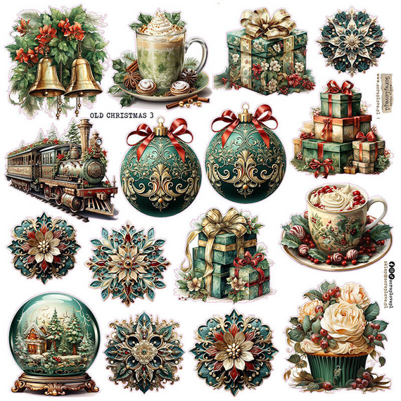 AUFKLEBER - ScrapLove - Alte Weihnachten 3