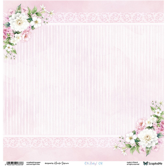 30x30cm doppelseitig Scrapbooking Papier - ScrapAndMe -  Oh, Baby 07/08